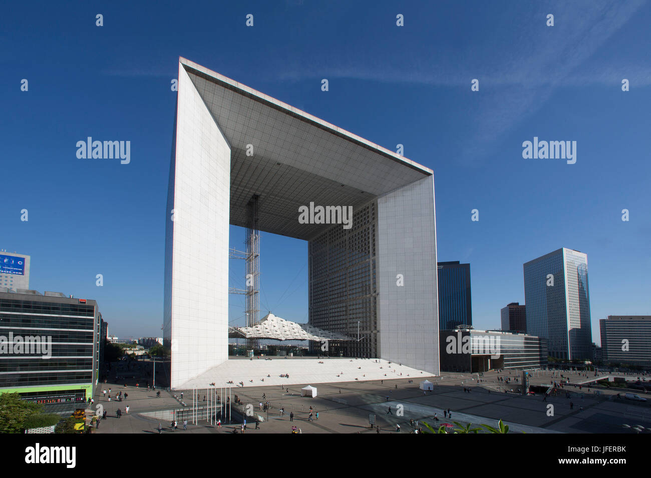France, Paris City, La Defense District, The Grand Arch Stock Photo