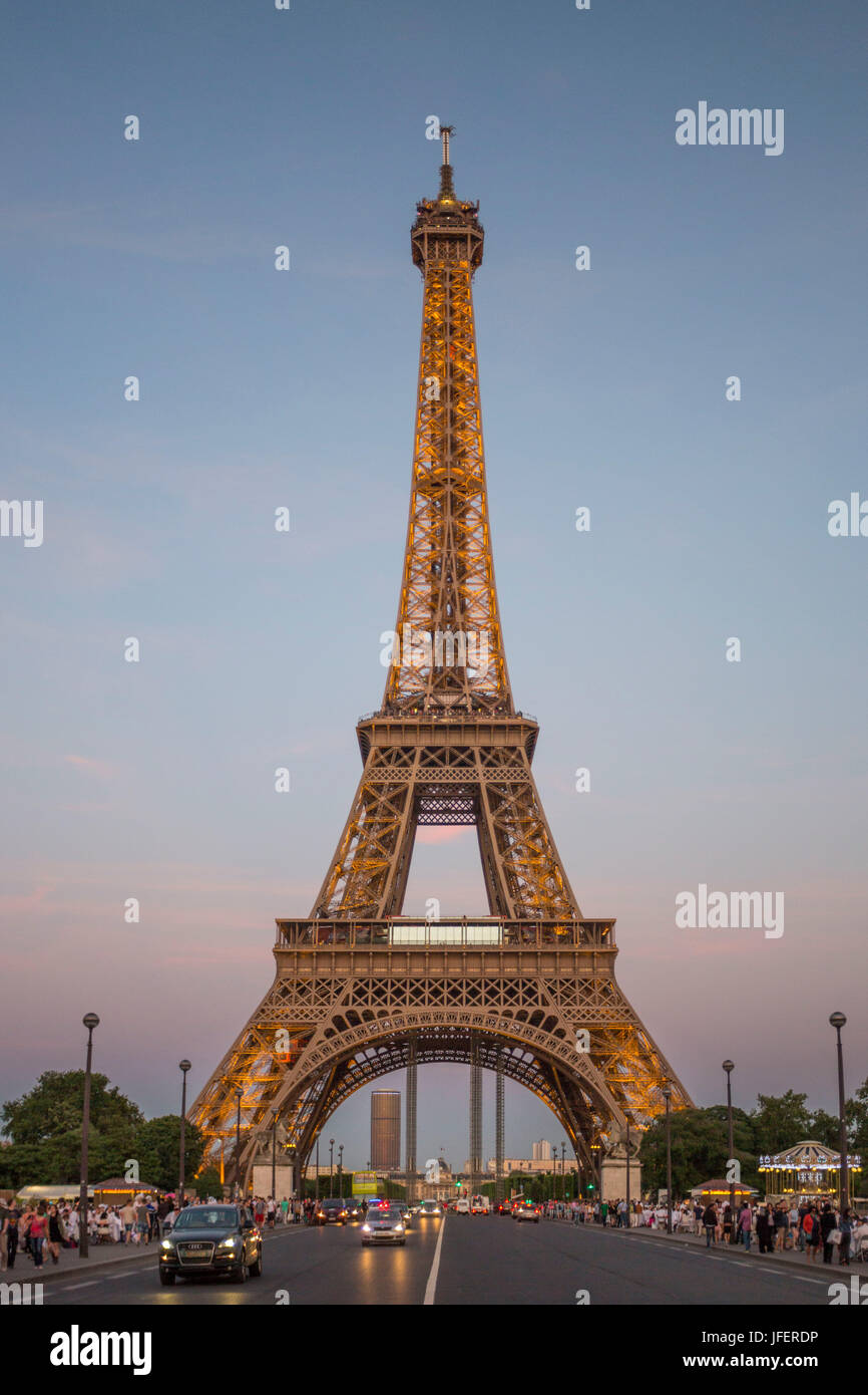 France, Paris City, Eiffel Tower Stock Photo