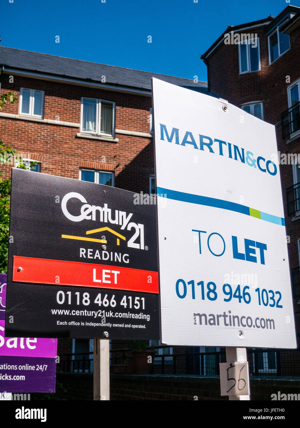 To Let Signs, Block of Flats, Reading, Berkshire, England Stock Photo