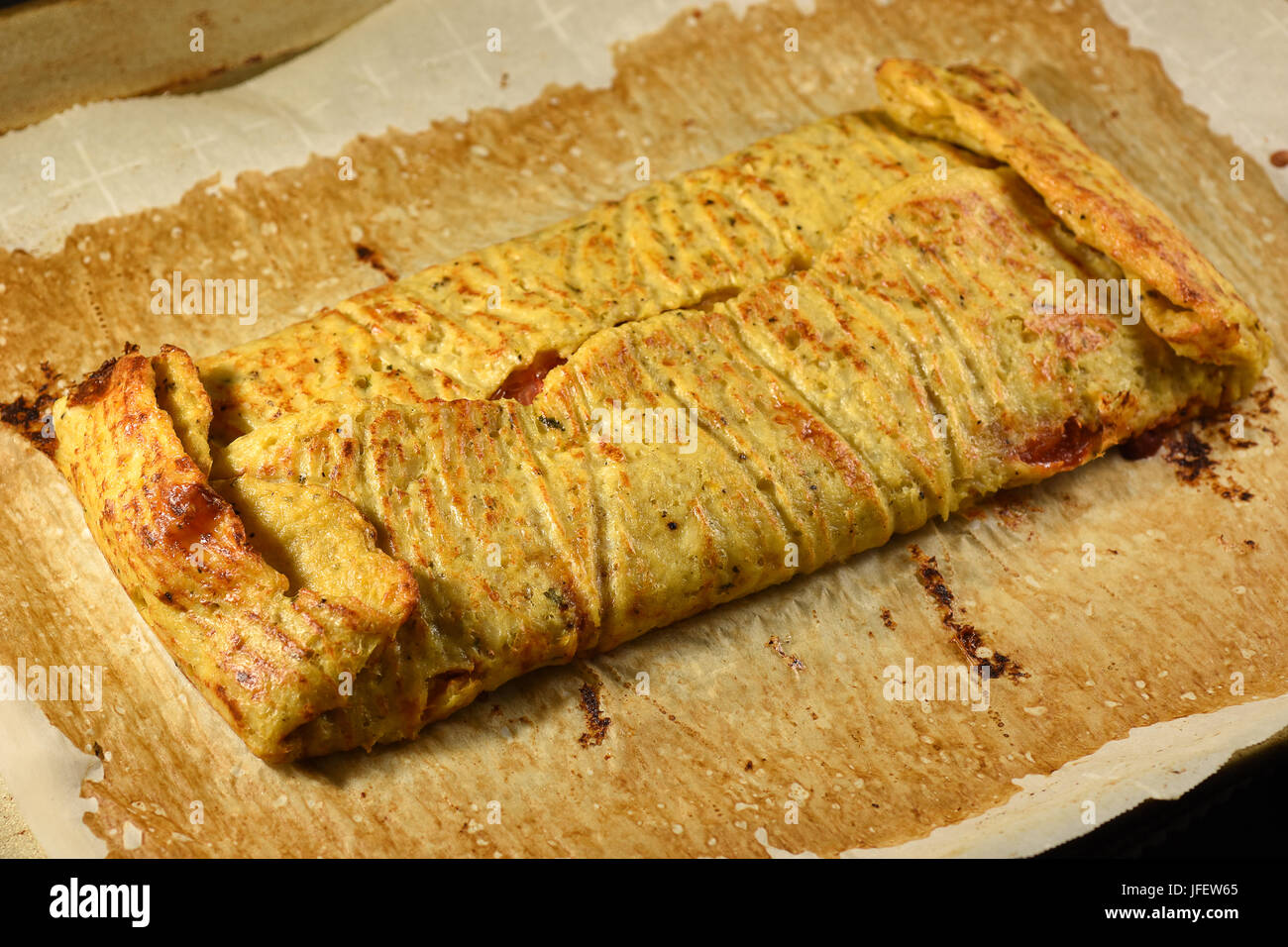 Low carb cauliflower stromboli Stock Photo Alamy