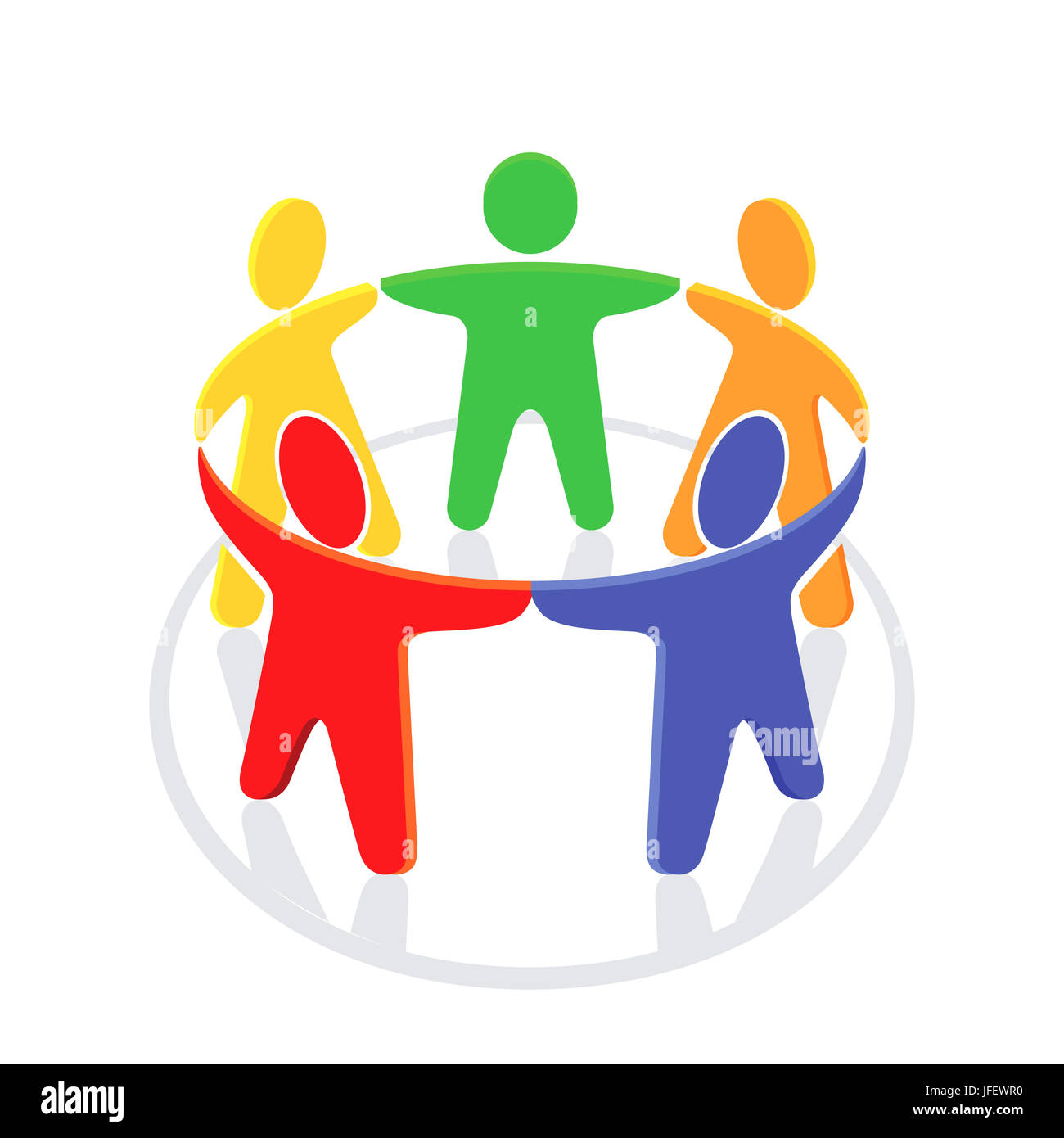 Unity in the group, illustration on white Stock Photo