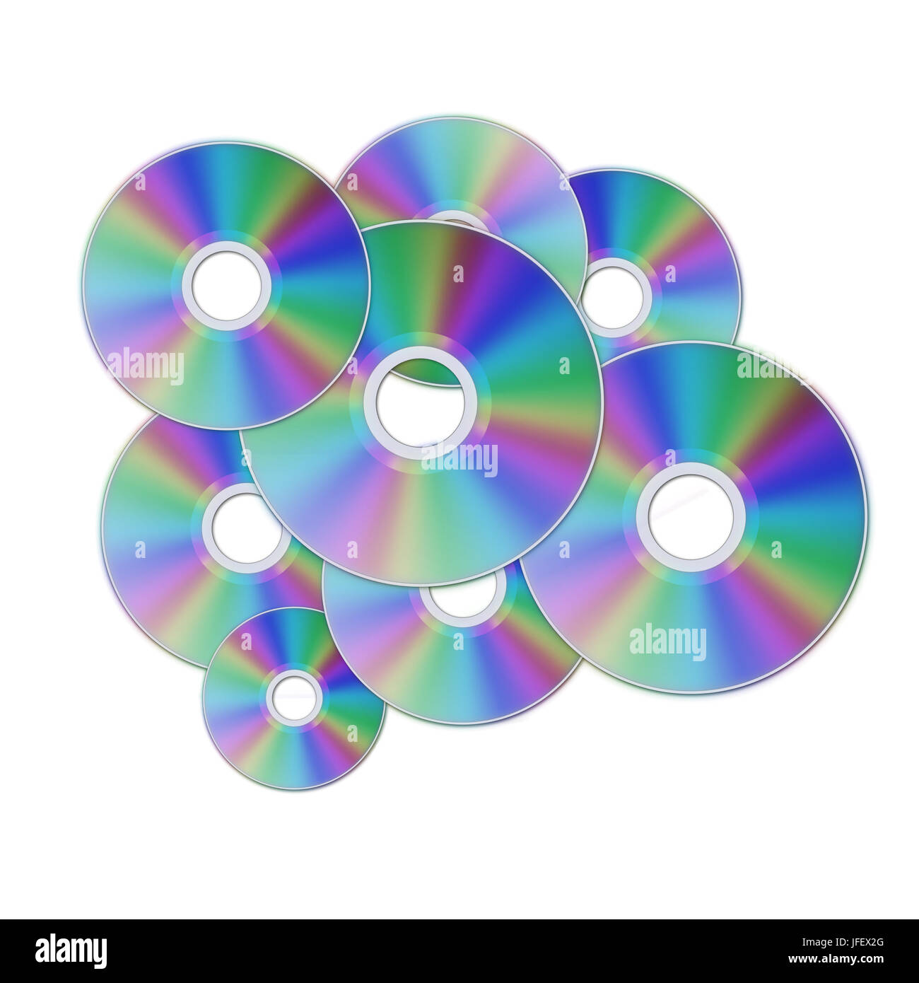 cd discs over white background Stock Photo