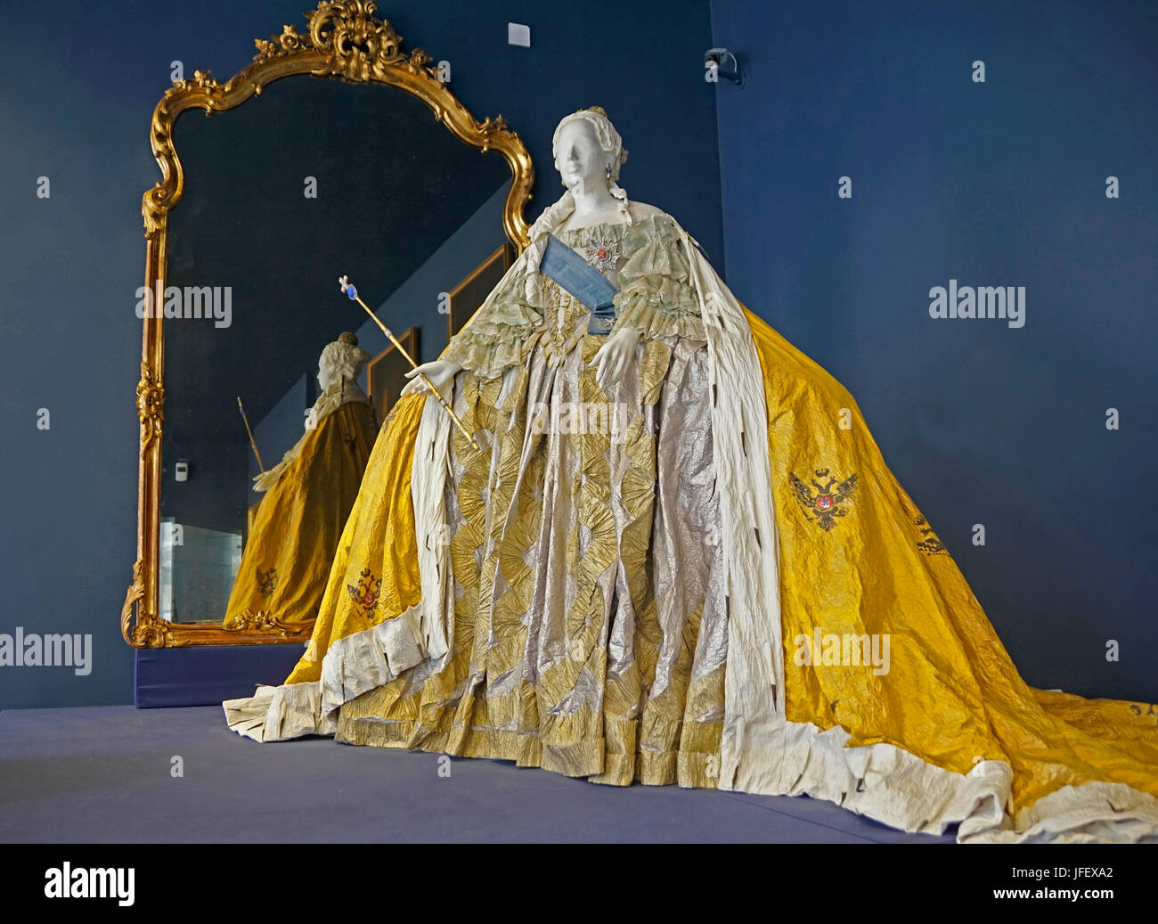 Gown of Catherine the Great on display at Catherine's Palace at Pushkin ...