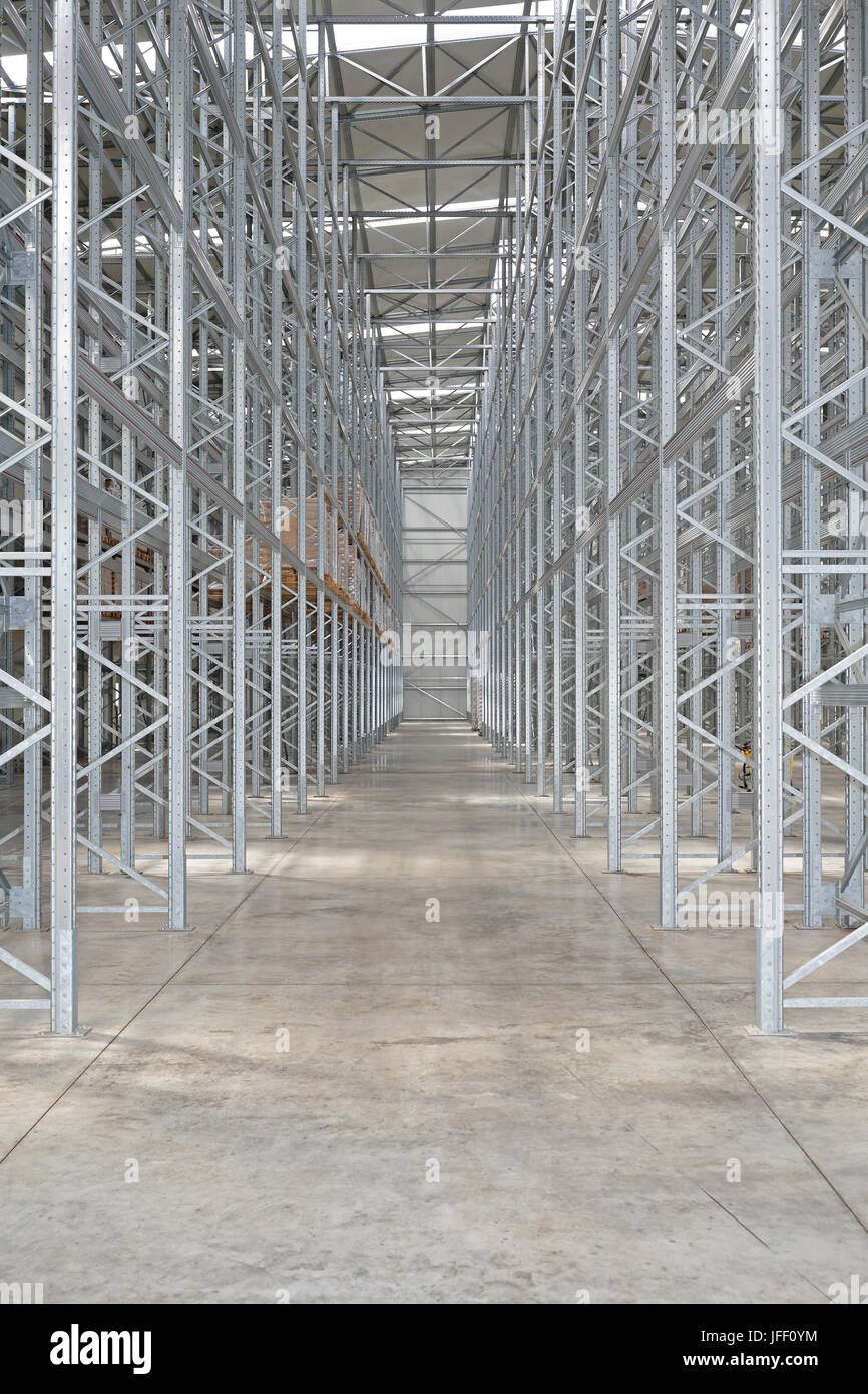 Warehouse Pallet Racking Systems Stock Photo
