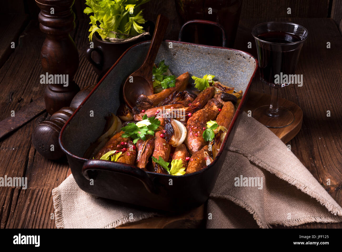 Roasted King Oyster Mushrooms Stock Photo Alamy
