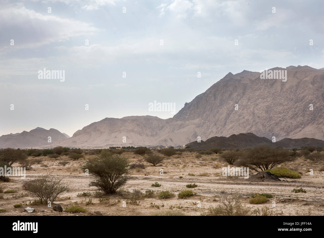 landscape of Hajjar Mountains in Oman Stock Photo