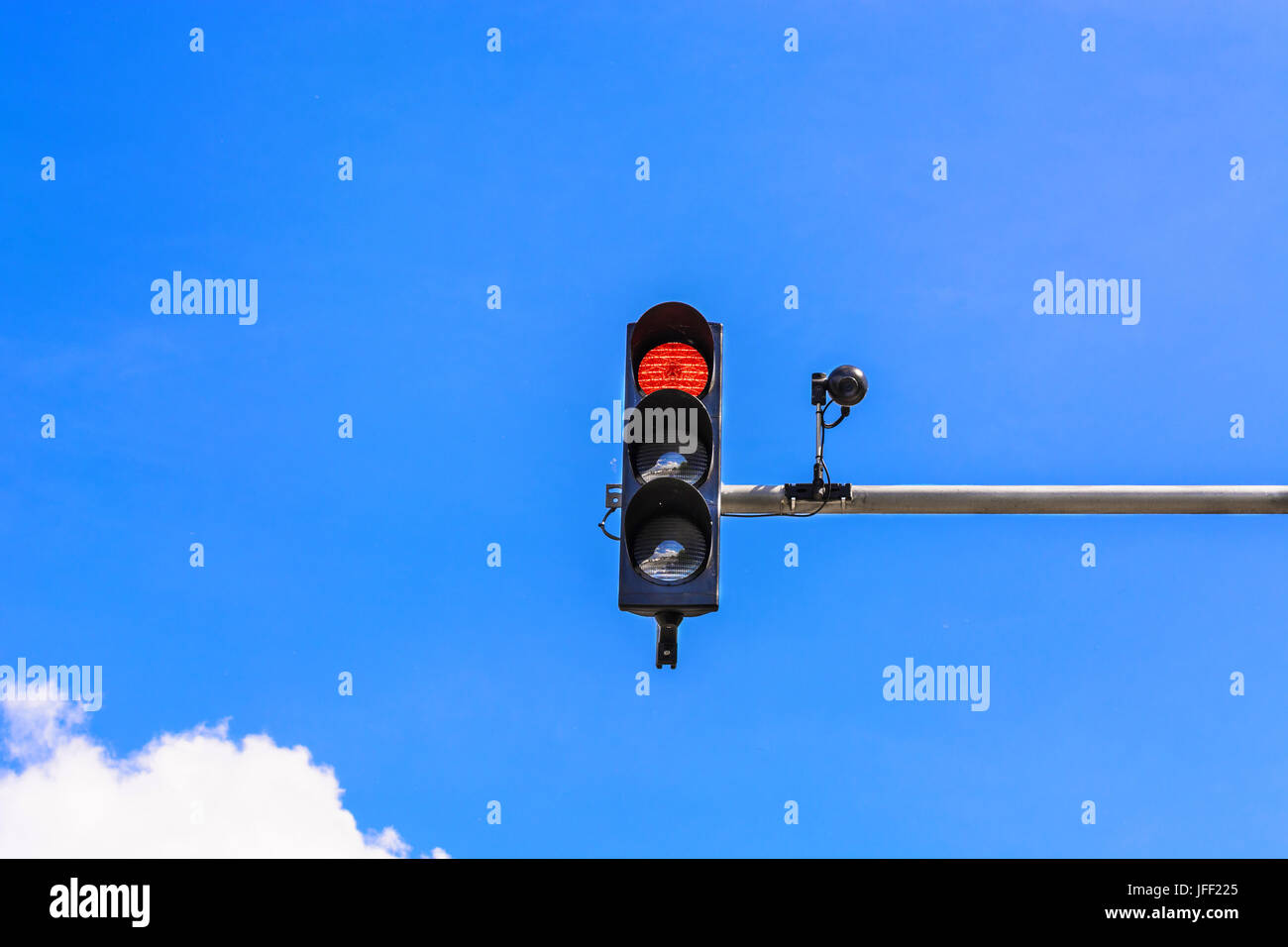 Traffic light and a surveillance camera Stock Photo