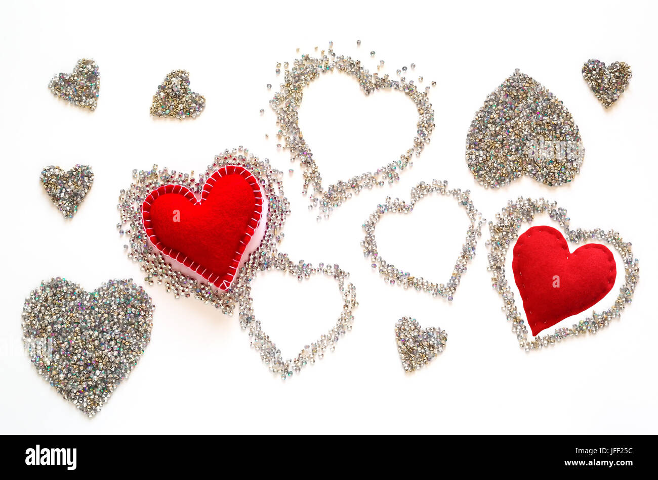 beaded hearts, love Stock Photo