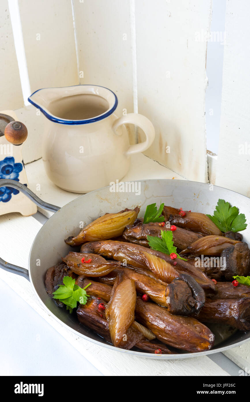 Roasted King Oyster Mushrooms Stock Photo Alamy
