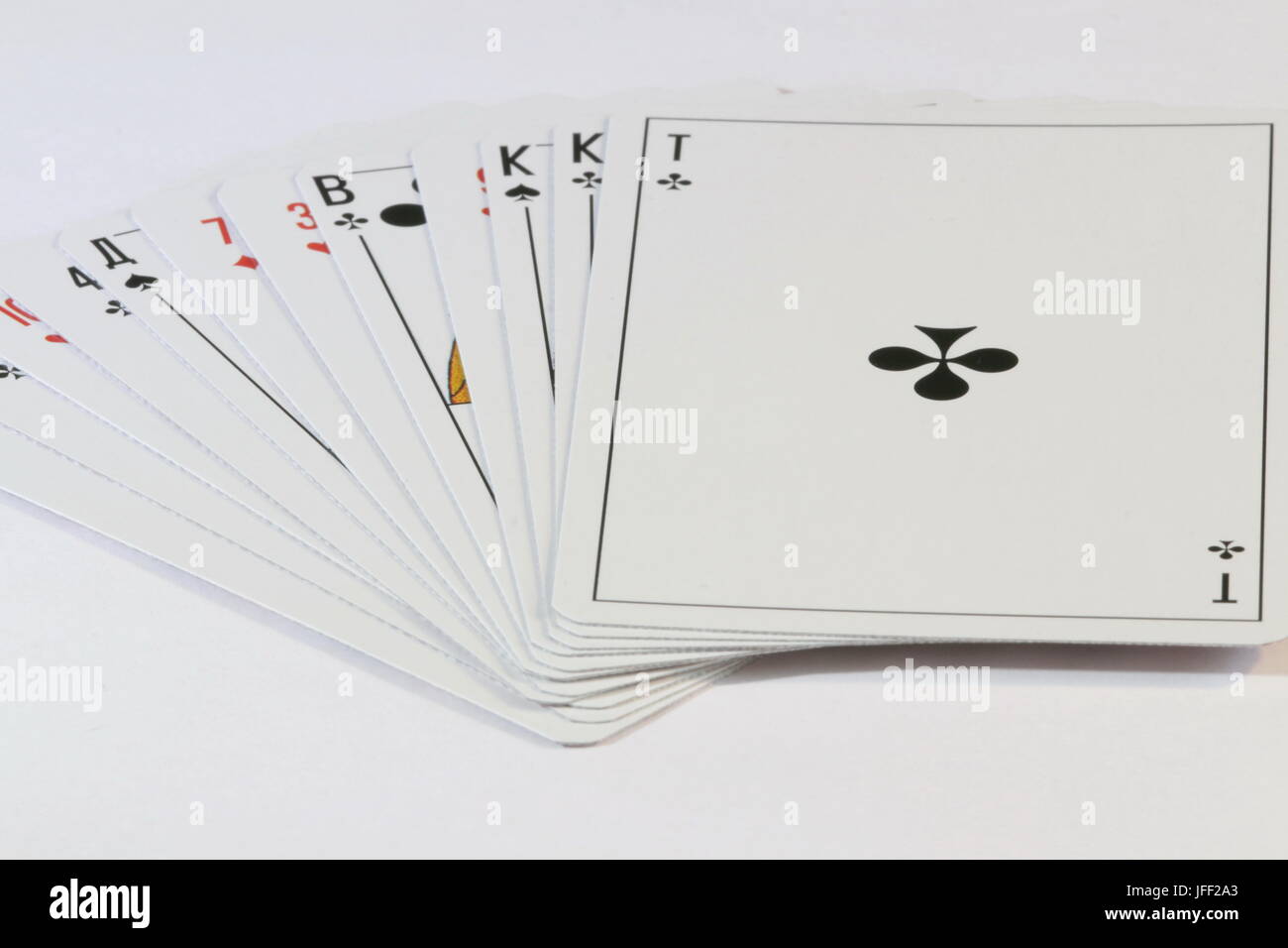 playing cards fanned out Stock Photo