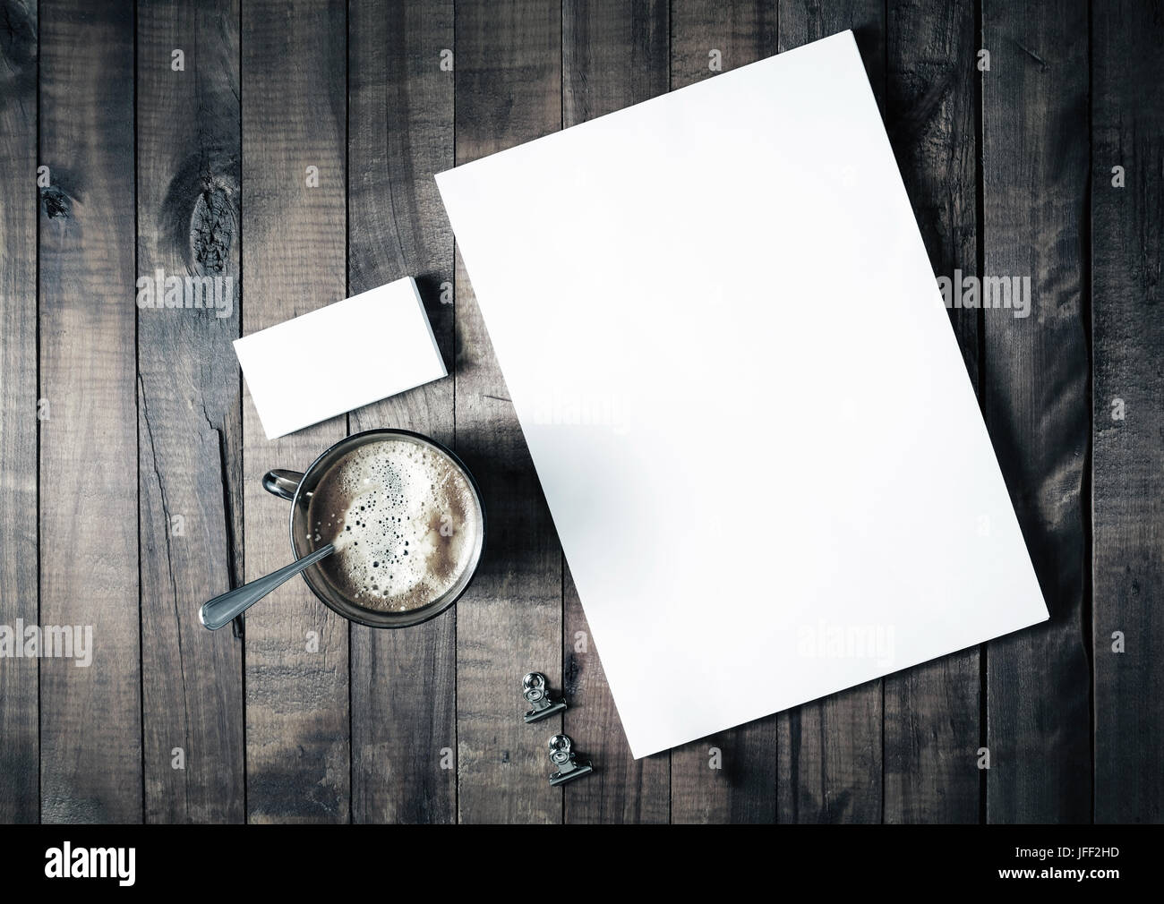 Letterhead, coffee and business cards Stock Photo - Alamy