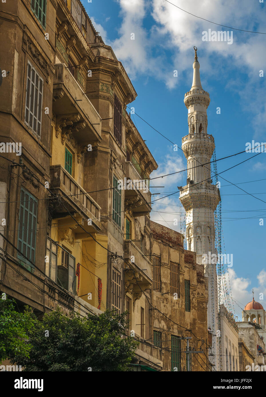 The street of Alexandria, Egypt Stock Photo