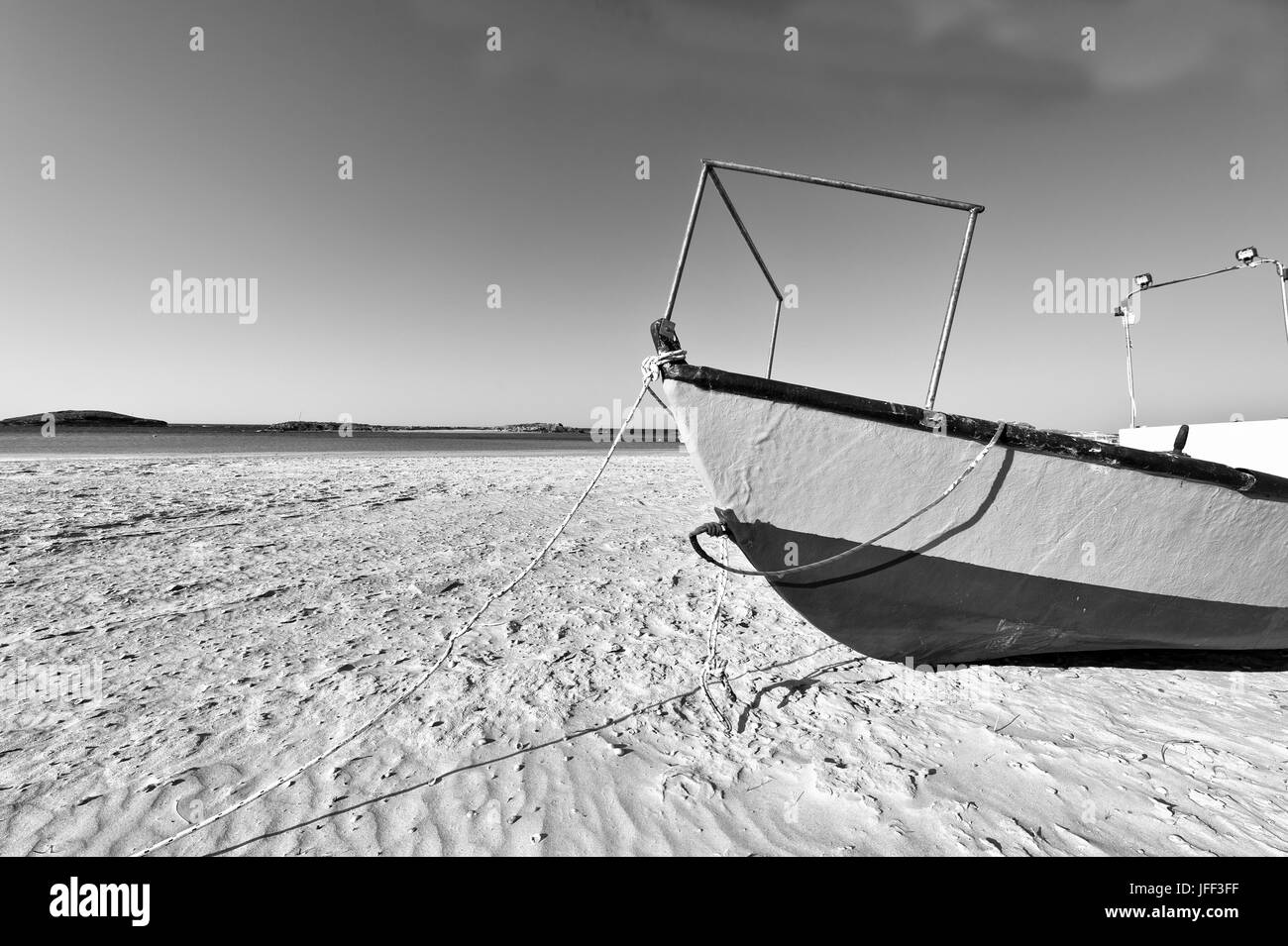 Fishing Boat on the Beach Stock Photo