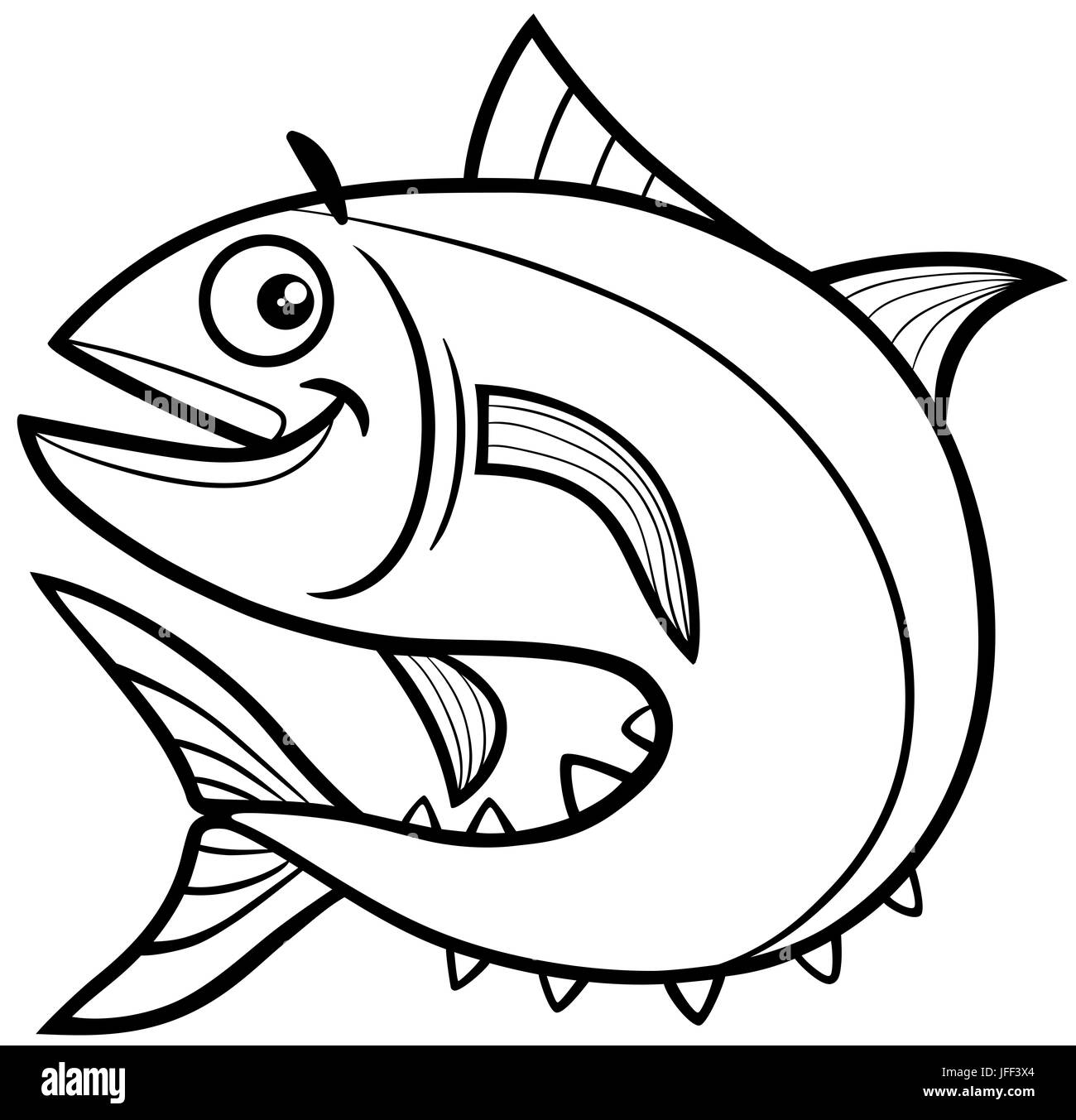tuna fish coloring page Stock Photo - Alamy