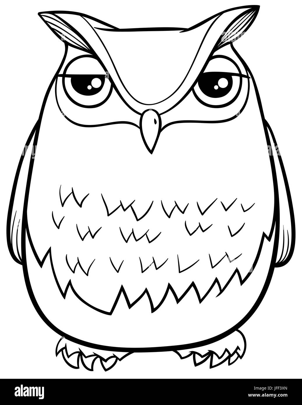 cartoon owl coloring page Stock Photo - Alamy