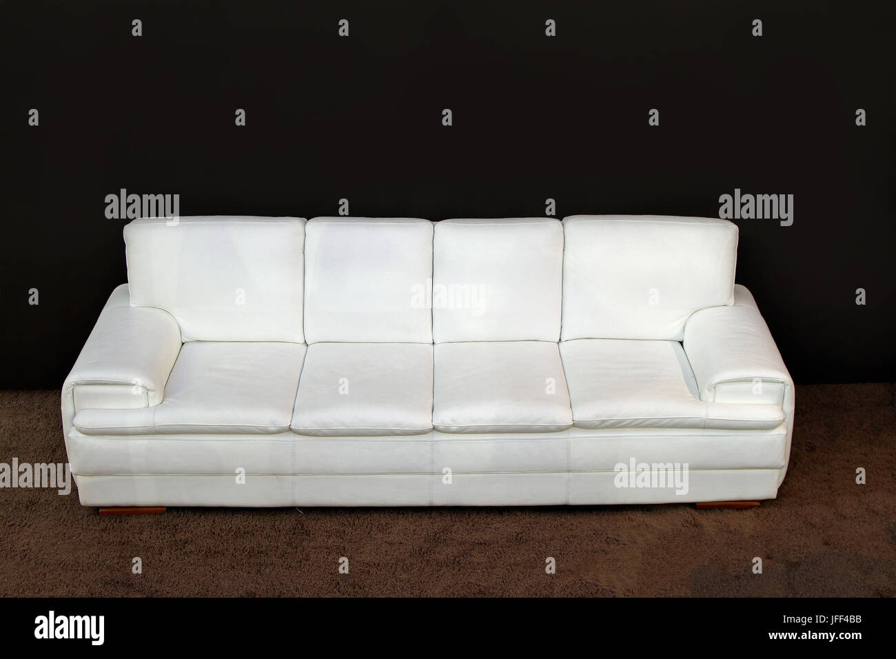 White leather sofa Stock Photo Alamy