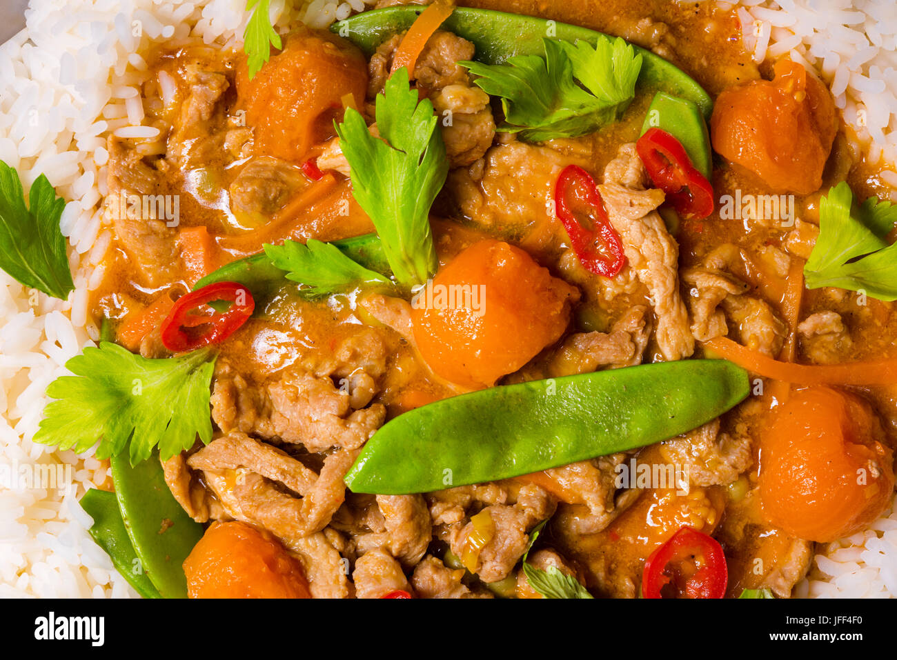 Veal Fricassee with rice Stock Photo Alamy