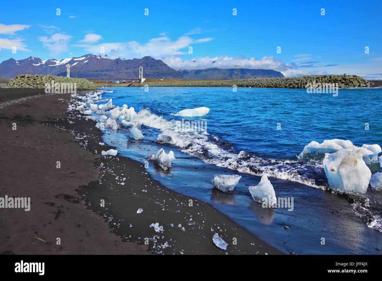 Ice floes in the sun shine Stock Photo