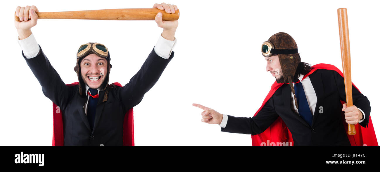 Man wearing red clothing in funny concept Stock Photo - Alamy