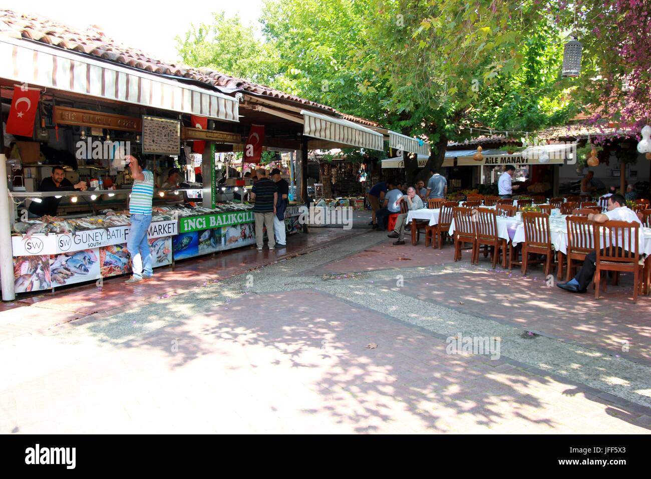 FETHIYE, TURKEY 31ST MAY 2017 Fish for sale at a popular fish market