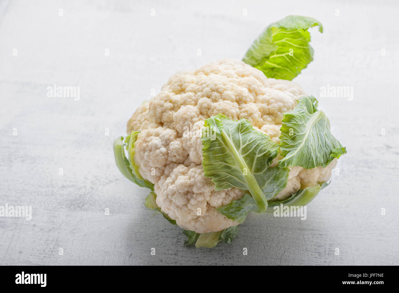 head of Fresh Cauliflower Stock Photo