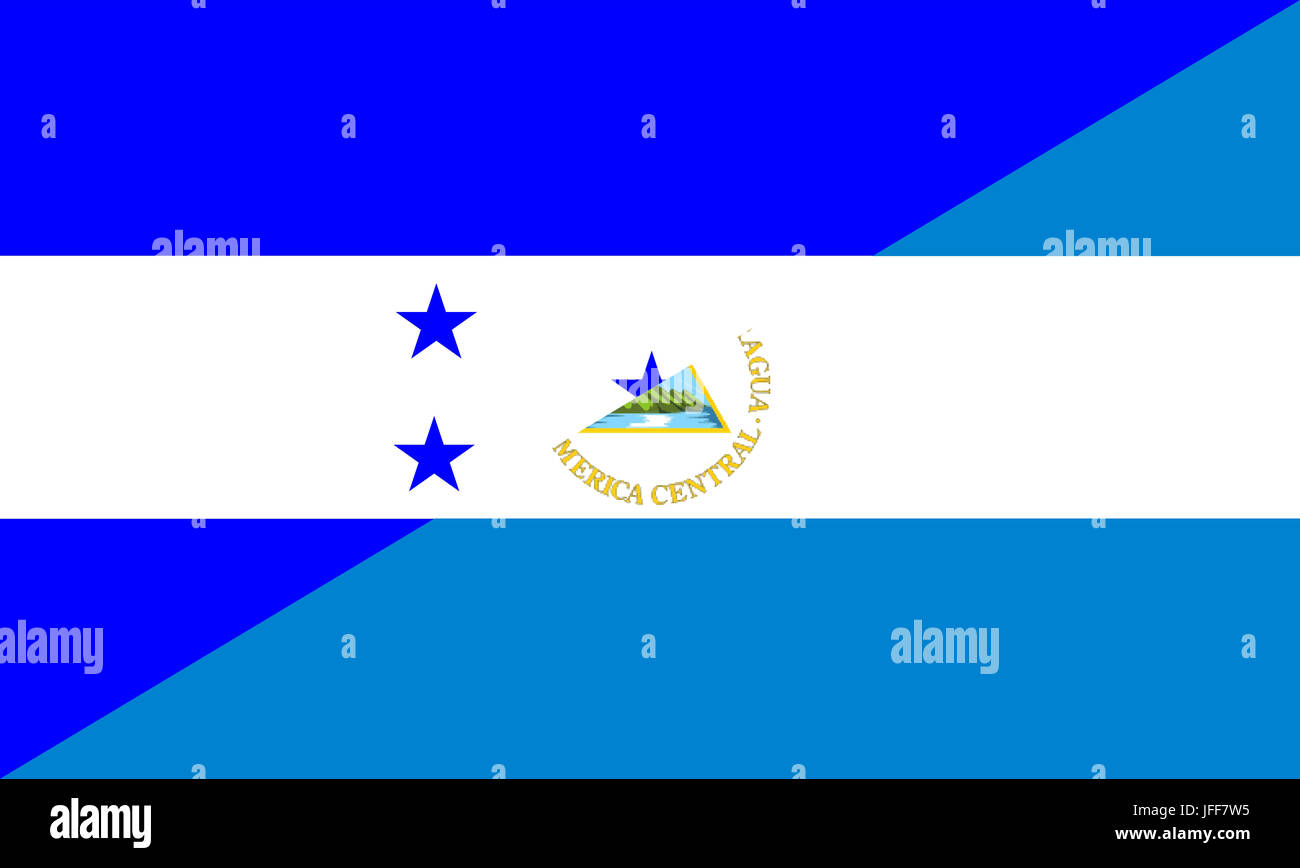 honduras nicaragua flag Stock Photo