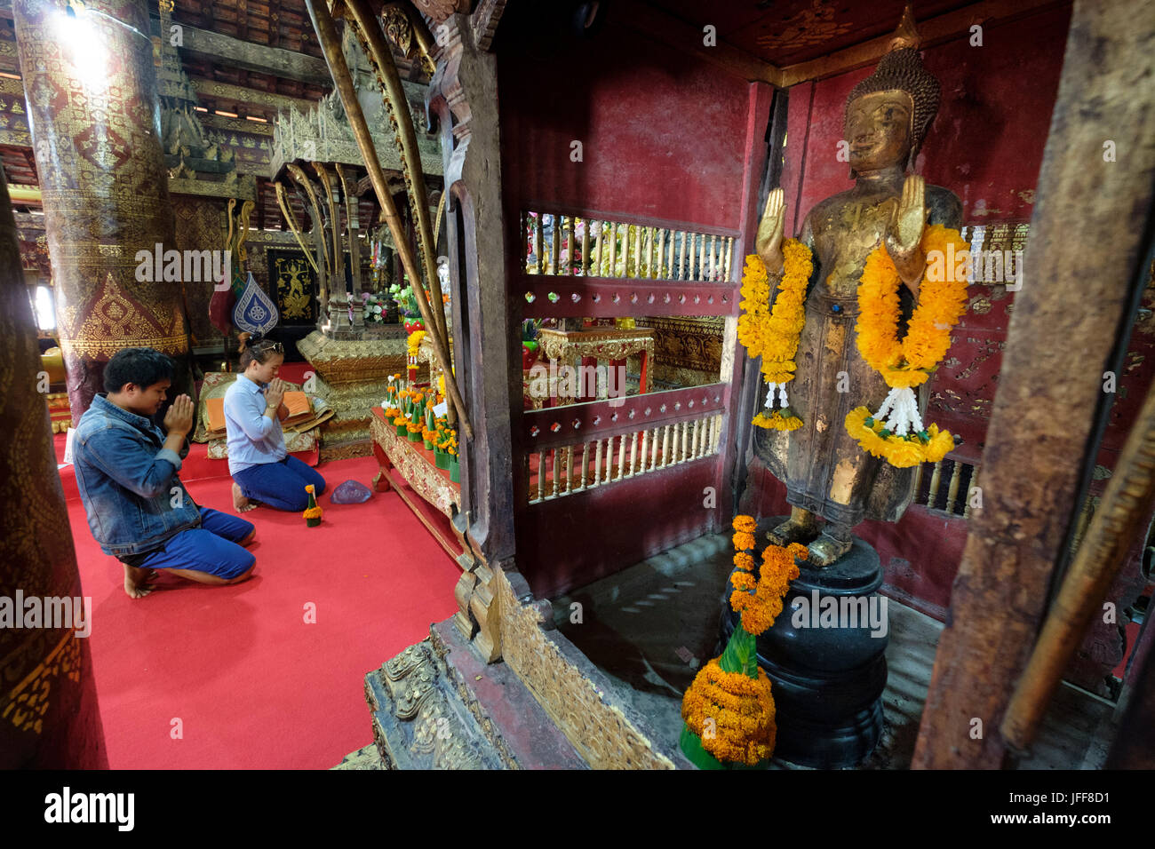 Wat Xieng Thong buddhist temple in Luang Prabang, Laos, Asia Stock Photo