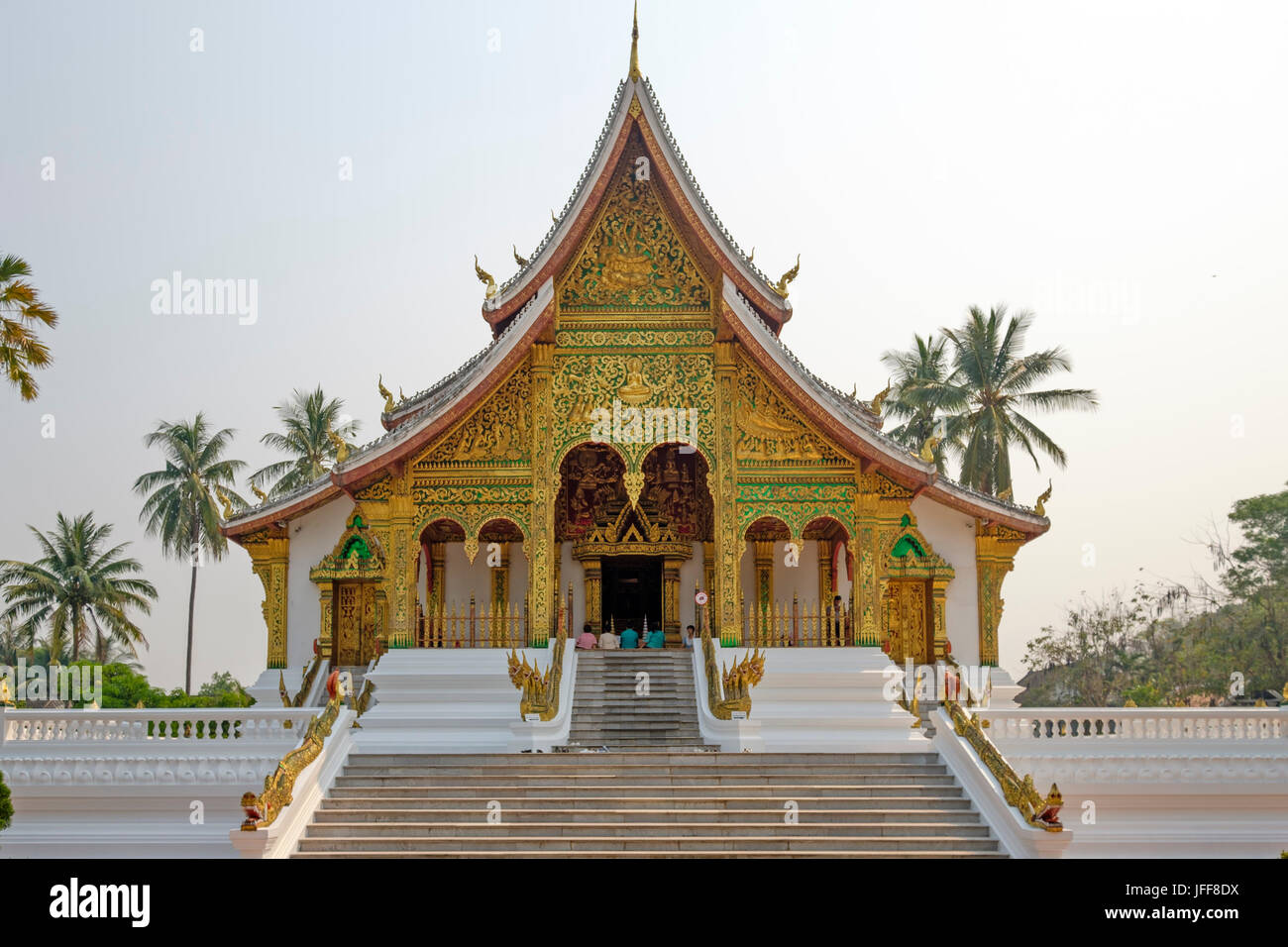 Haw Pha Bang temple at the Royal Palace grounds in Luang Prabang, Laos, Asia Stock Photo