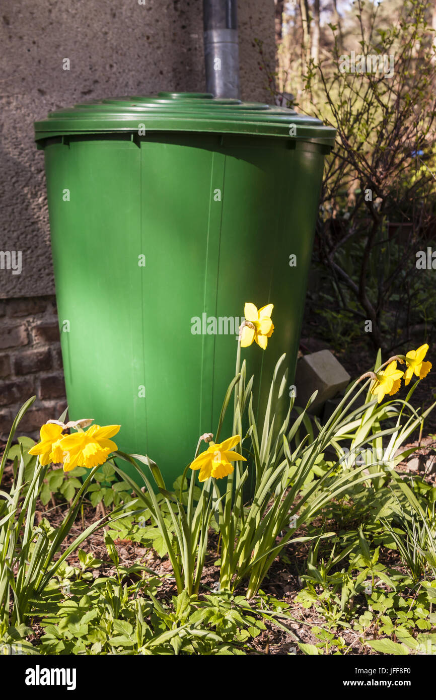 rain barrel in a garden Stock Photo Alamy