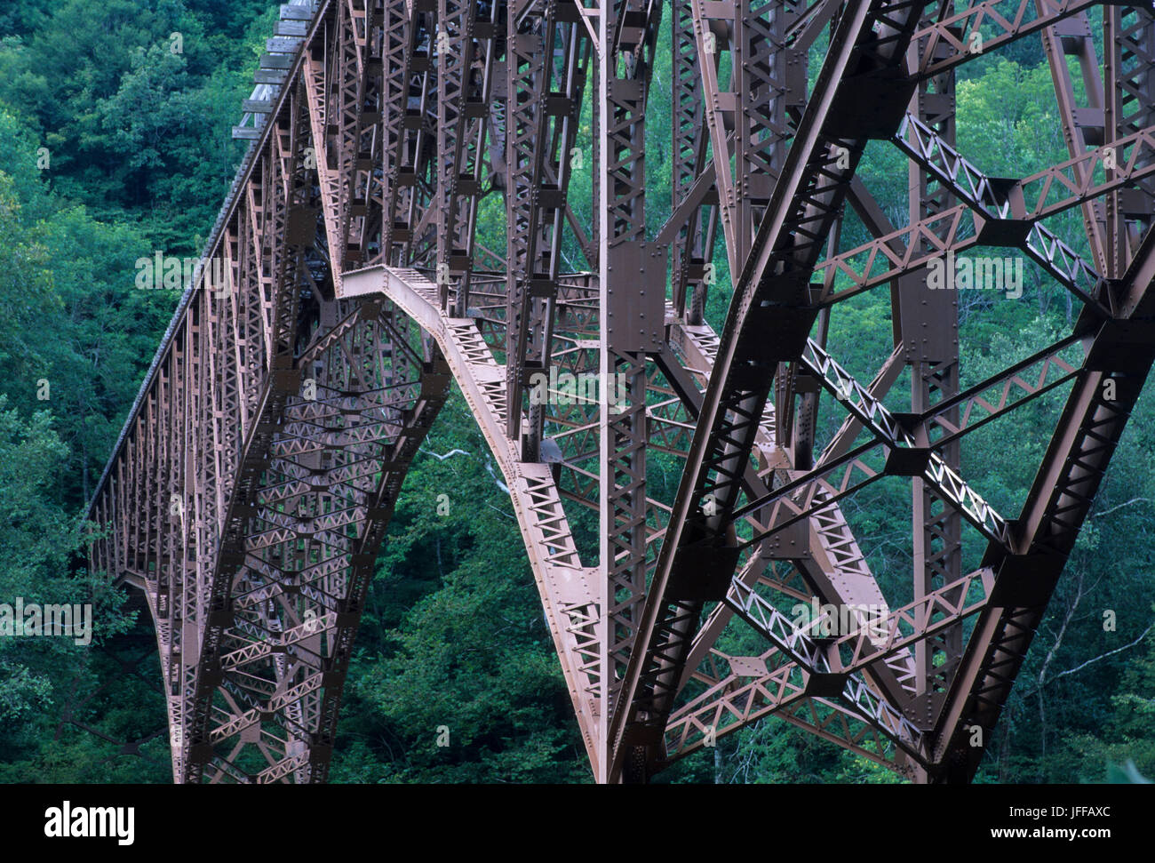 Historic bridge at Blue Heron Mining Community, Big South Fork National River, Kentucky Stock Photo
