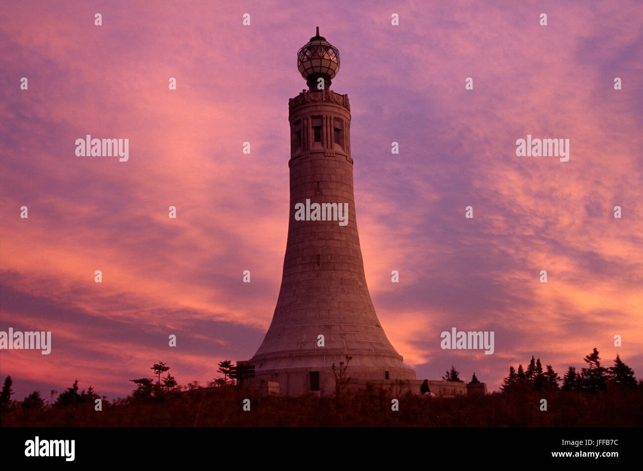 Summit memorial dawn, Mt Greylock State Reserve, Massachusetts Stock Photo