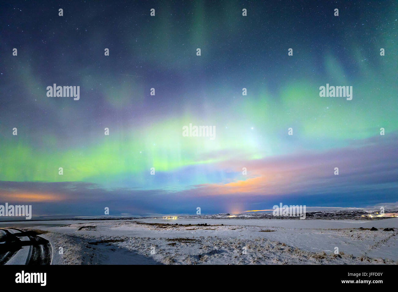 Aurora Borealis Northern Light Iceland Stock Photo - Alamy