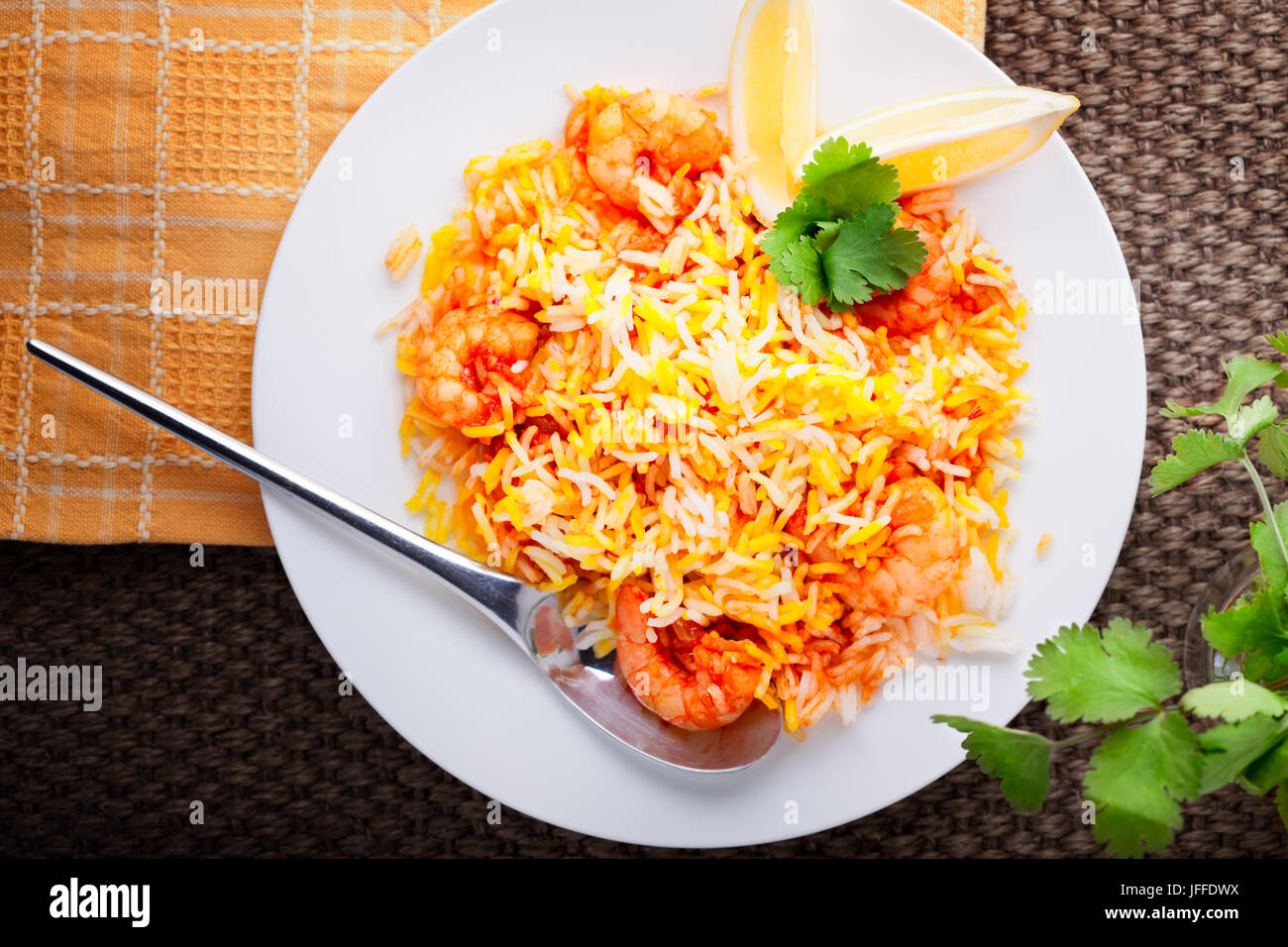 Indian Biryani with Shrimp Stock Photo Alamy