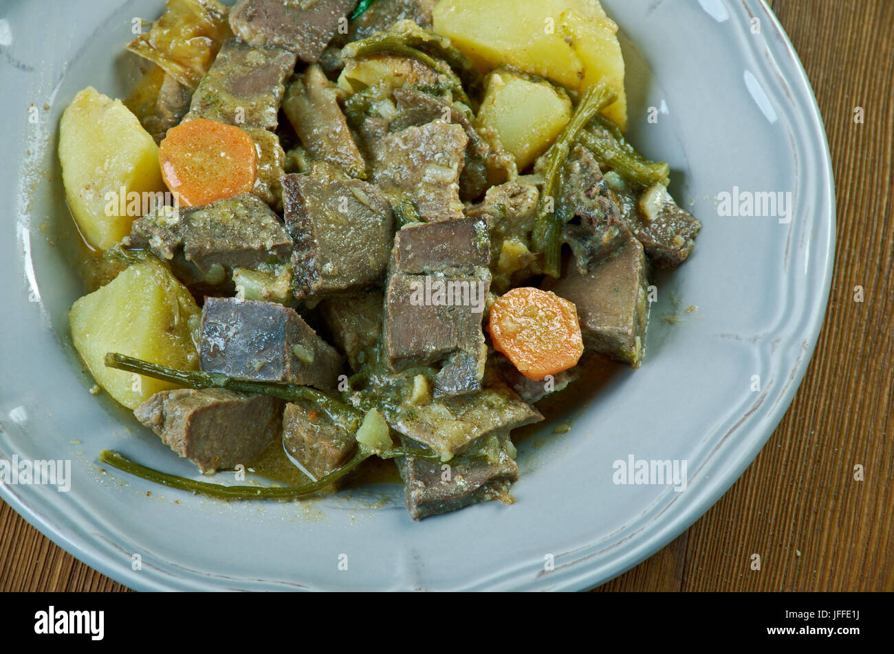 Goulash from beef heart Stock Photo