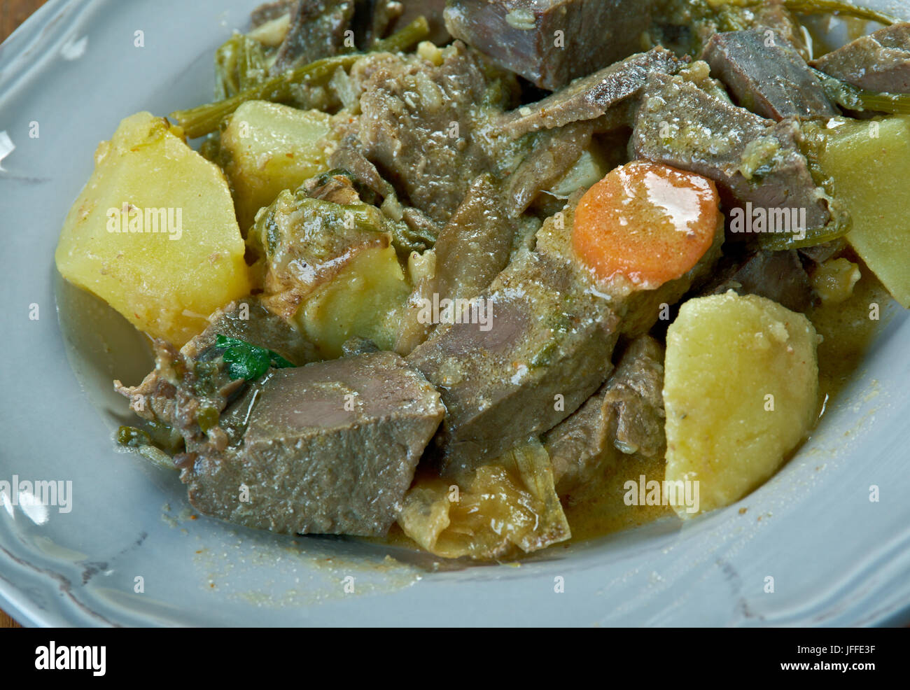 Goulash from beef heart Stock Photo