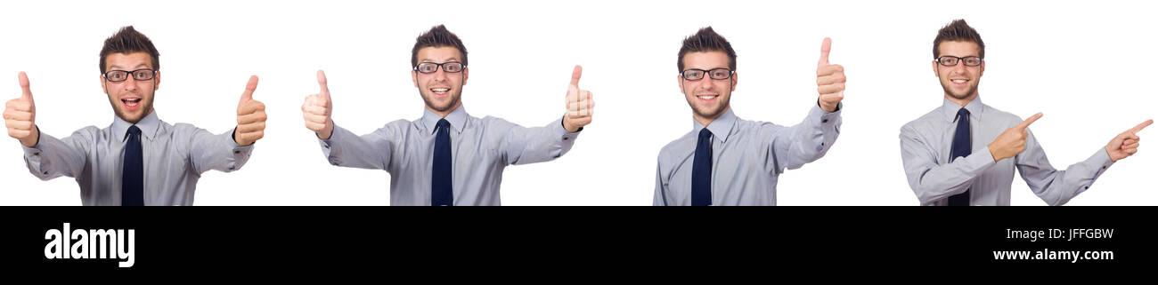 Businessman isolated on the white background Stock Photo - Alamy