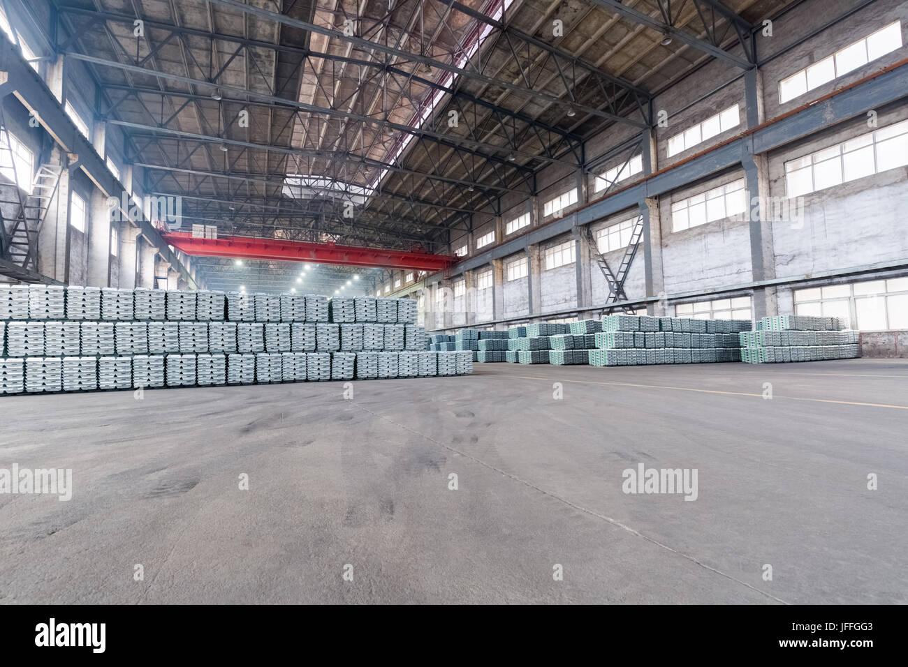 industrial finished products warehouse Stock Photo