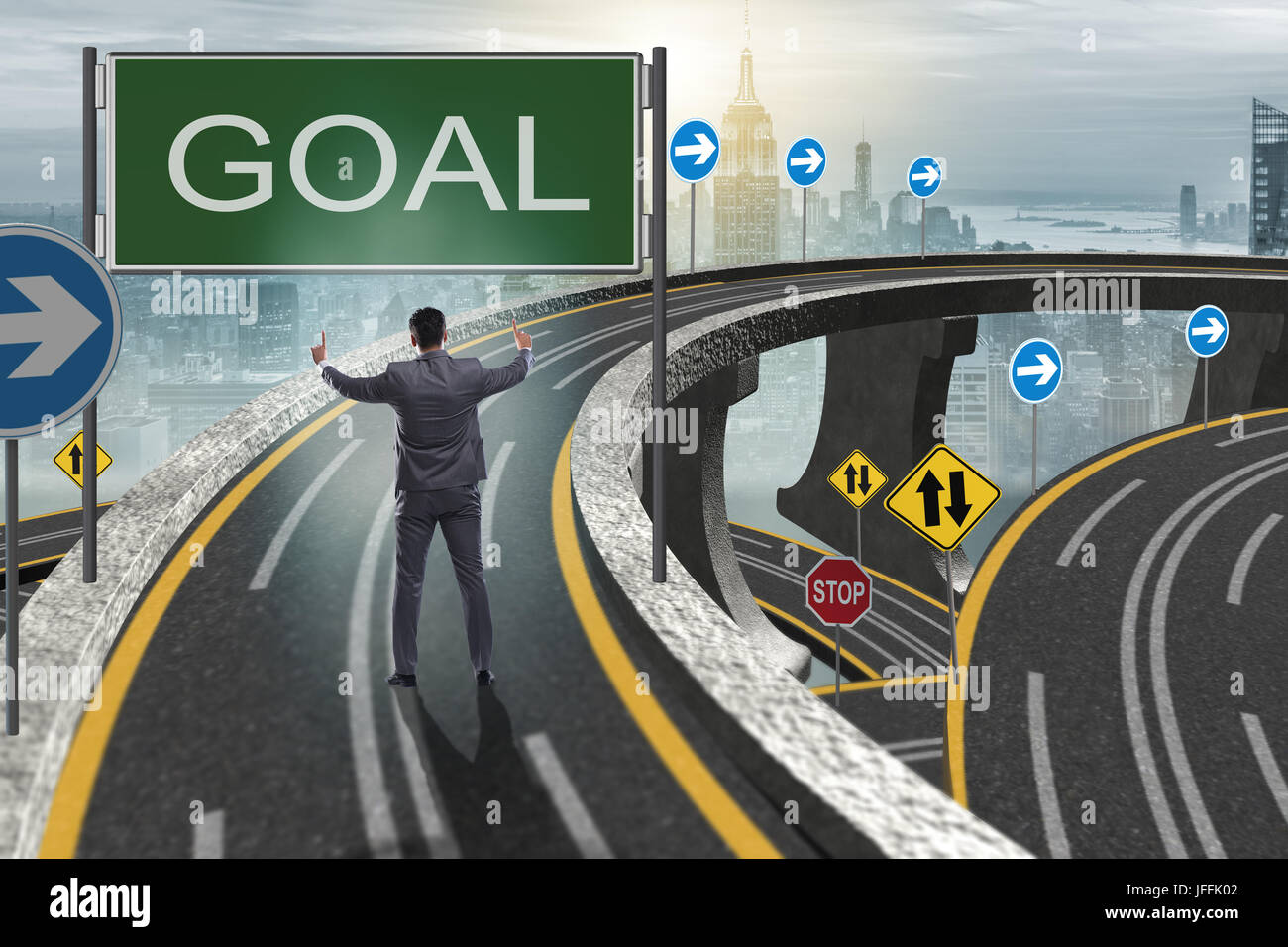 Business concept with goal metaphor Stock Photo - Alamy