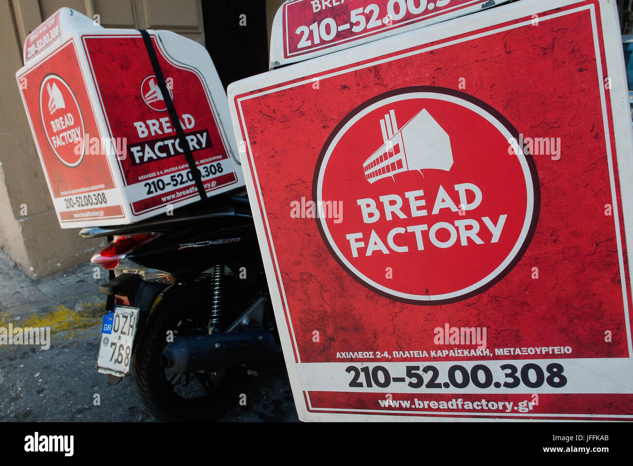 Food delivery motorcycles hires stock photography and images Alamy