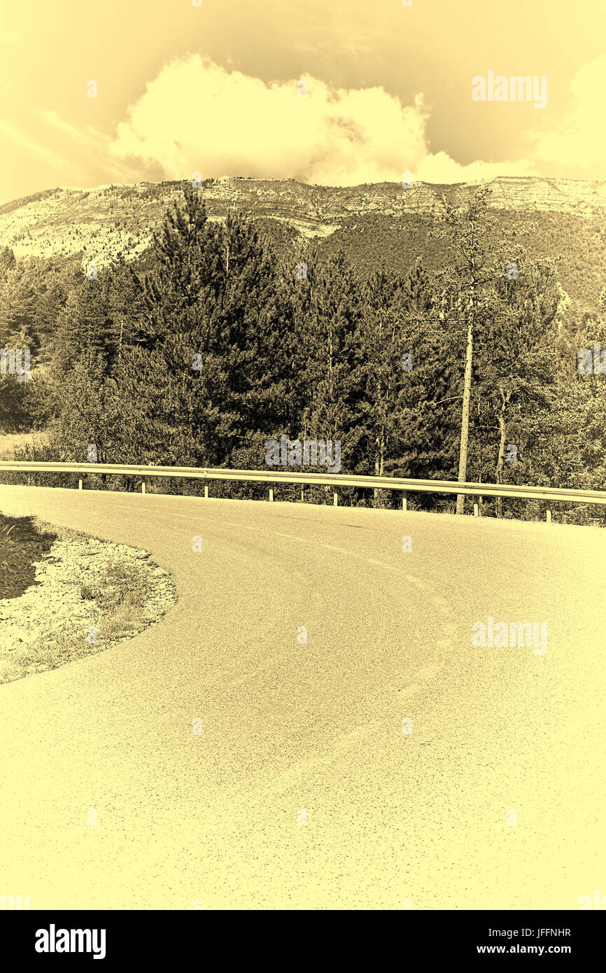 Winding Asphalt Road Stock Photo