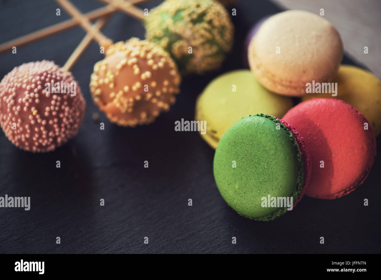 French colorful macarons Stock Photo