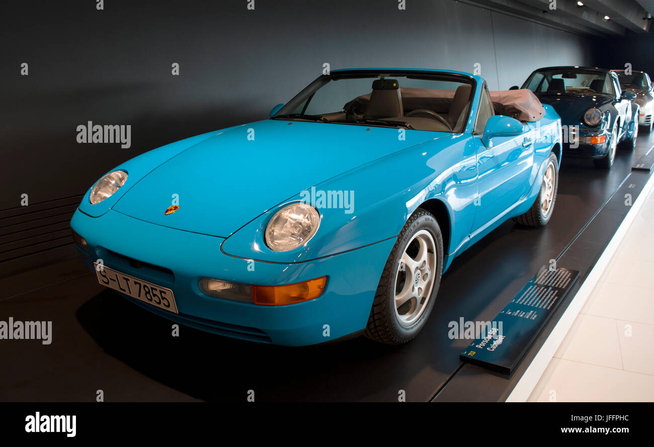 Stuttgart, Germany - February 12, 2016: Interior and exhibits of Porsche Museum Stock Photo