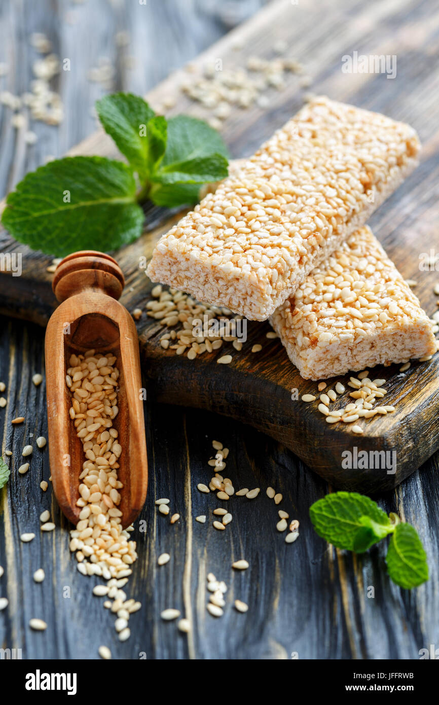 Honey bars with sesame seeds Stock Photo Alamy