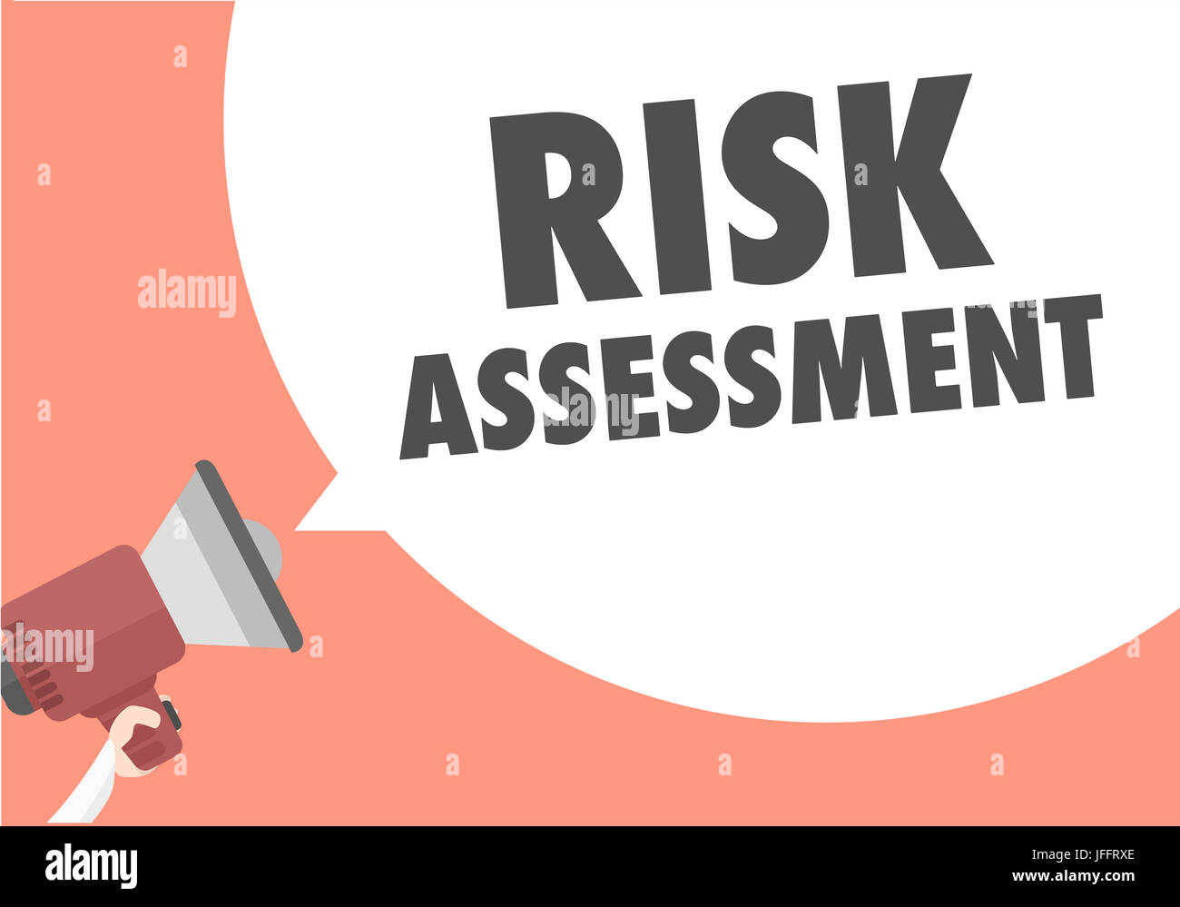 Megaphone Risk Assessment Stock Photo