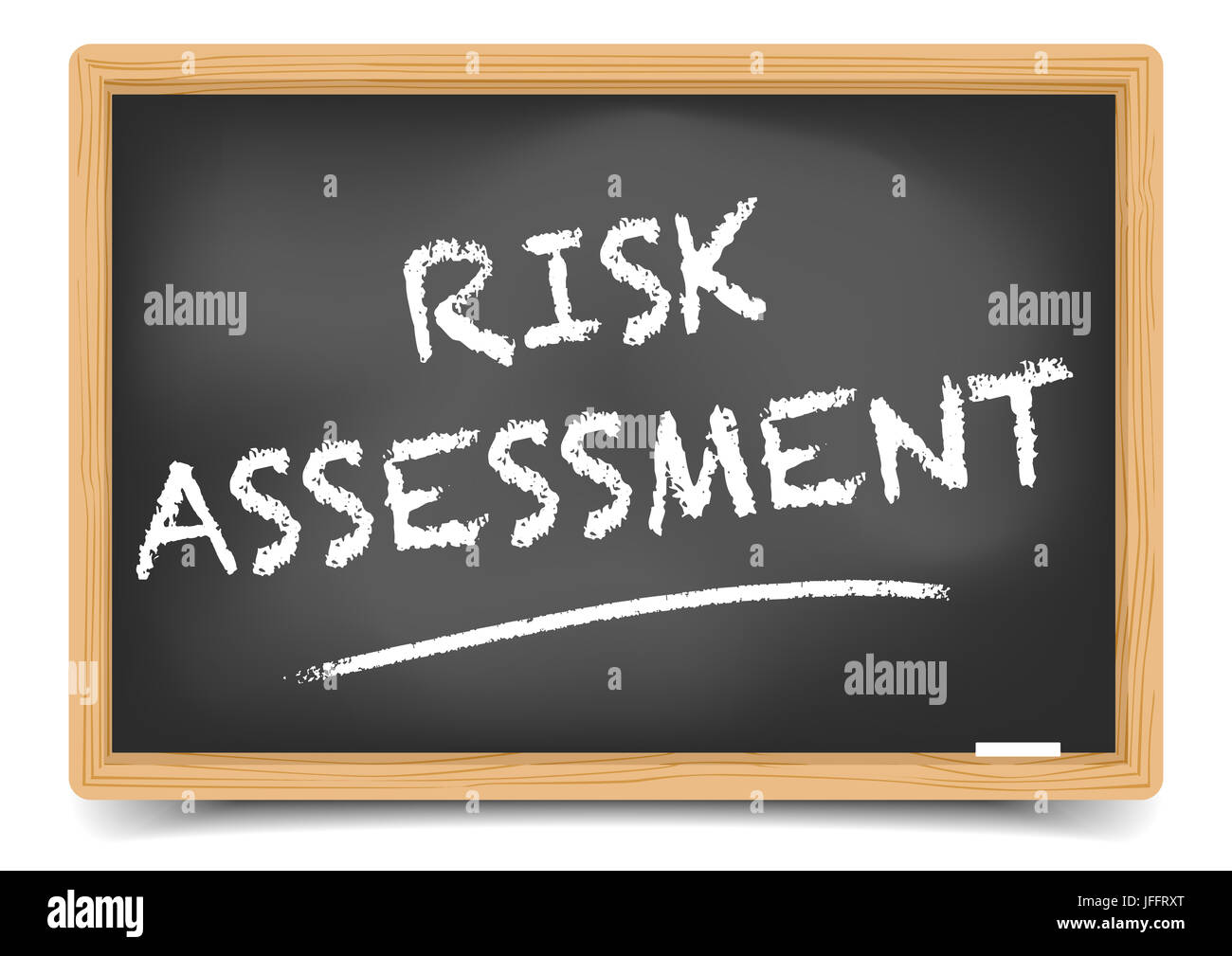 Blackboard Risk Assessment Stock Photo