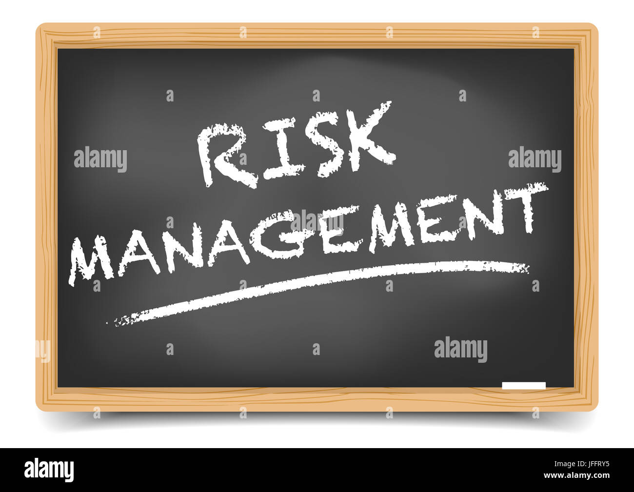Blackboard Risk Management Stock Photo
