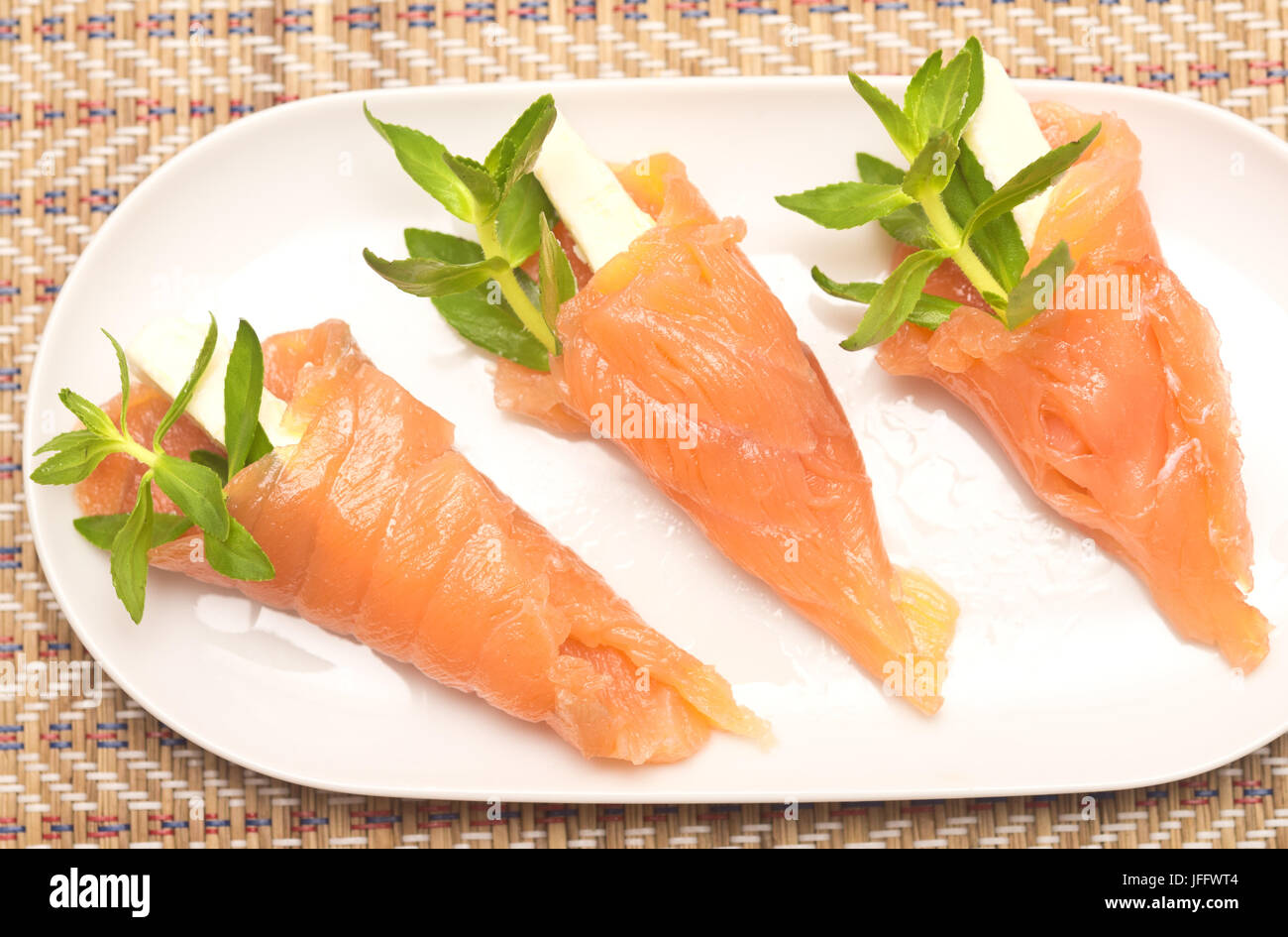 appetizers with red fish Stock Photo