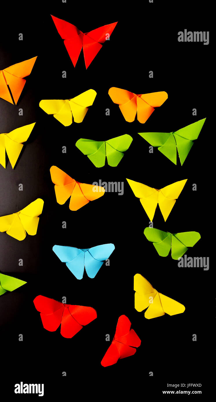 butterflies on black Stock Photo - Alamy