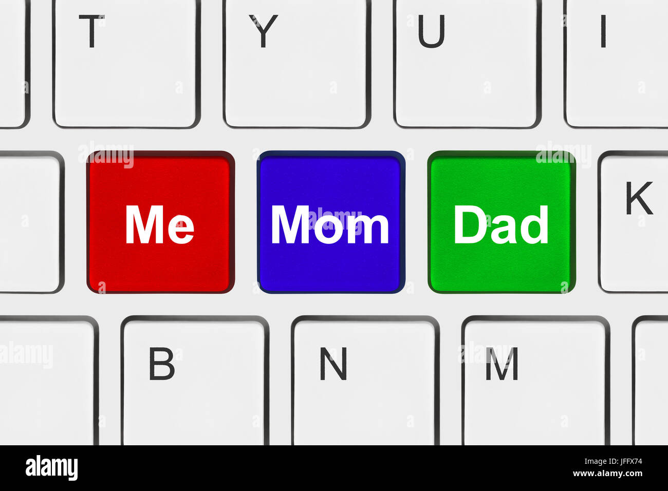 Computer keyboard with Family keys Stock Photo Alamy