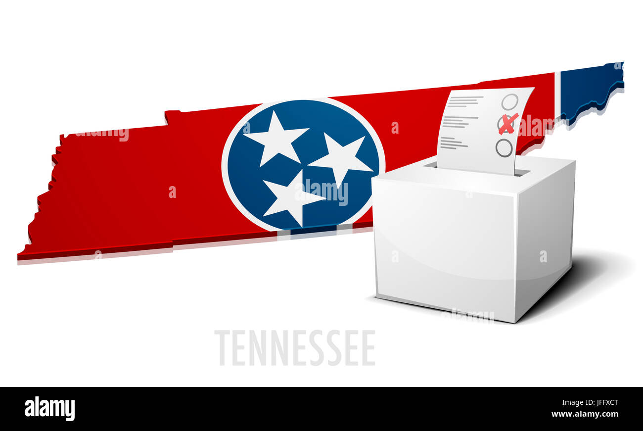 ballotbox Map Tennessee Stock Photo